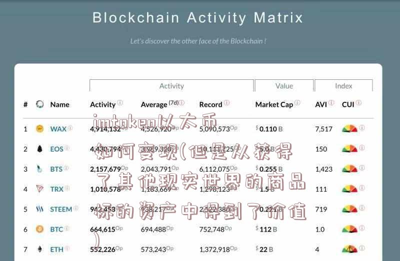 imtoken以太币如何变现(但是从获得了其他现实世界的商品标的资产中得到了价值)